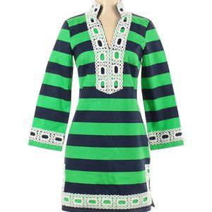 Sail to Sable Sleeveless Striped Knee-Length Tunic Dress